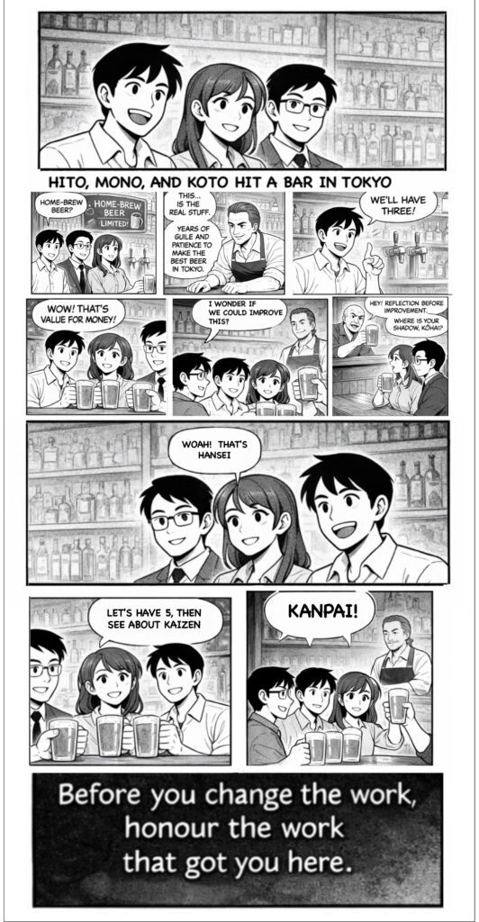 Hito, Mono and Koto walk into a bar in Tokyo